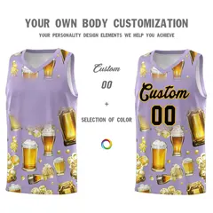 Light Purple National Beer Day Beer Bubble Basketball Jersey 2