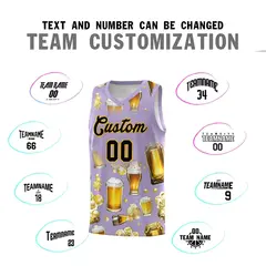 Light Purple National Beer Day Beer Bubble Basketball Jersey 4