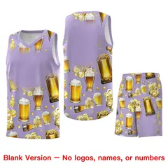 Light Purple National Beer Day Beer Bubble Basketball Jersey 7