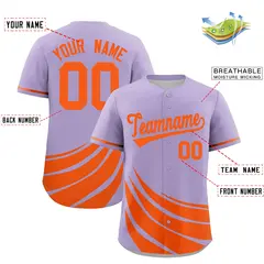 Light Purple Orange Graffiti Wind Mark Baseball Jersey 2