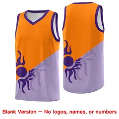 Light Purple Orange Radiant Sun Two Tone Basketball Jersey 2