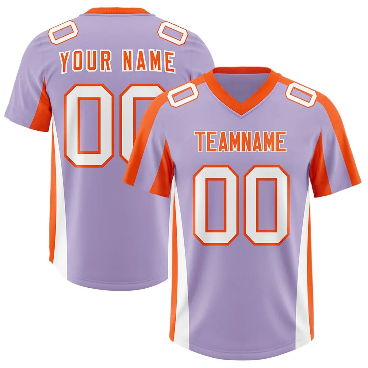 Light Purple Orange Side Stripe Authentic Football Jersey