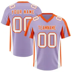 Light Purple Orange Side Stripe Authentic Football Jersey