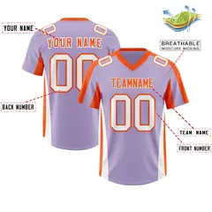 Light Purple Orange Side Stripe Authentic Football Jersey 2