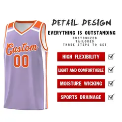 Light Purple Orange White Charge Series Basketball Jersey 2
