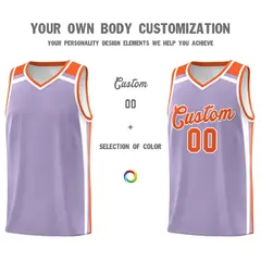Light Purple Orange White Charge Series Basketball Jersey 3