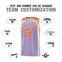 Light Purple Orange White Charge Series Basketball Jersey 4