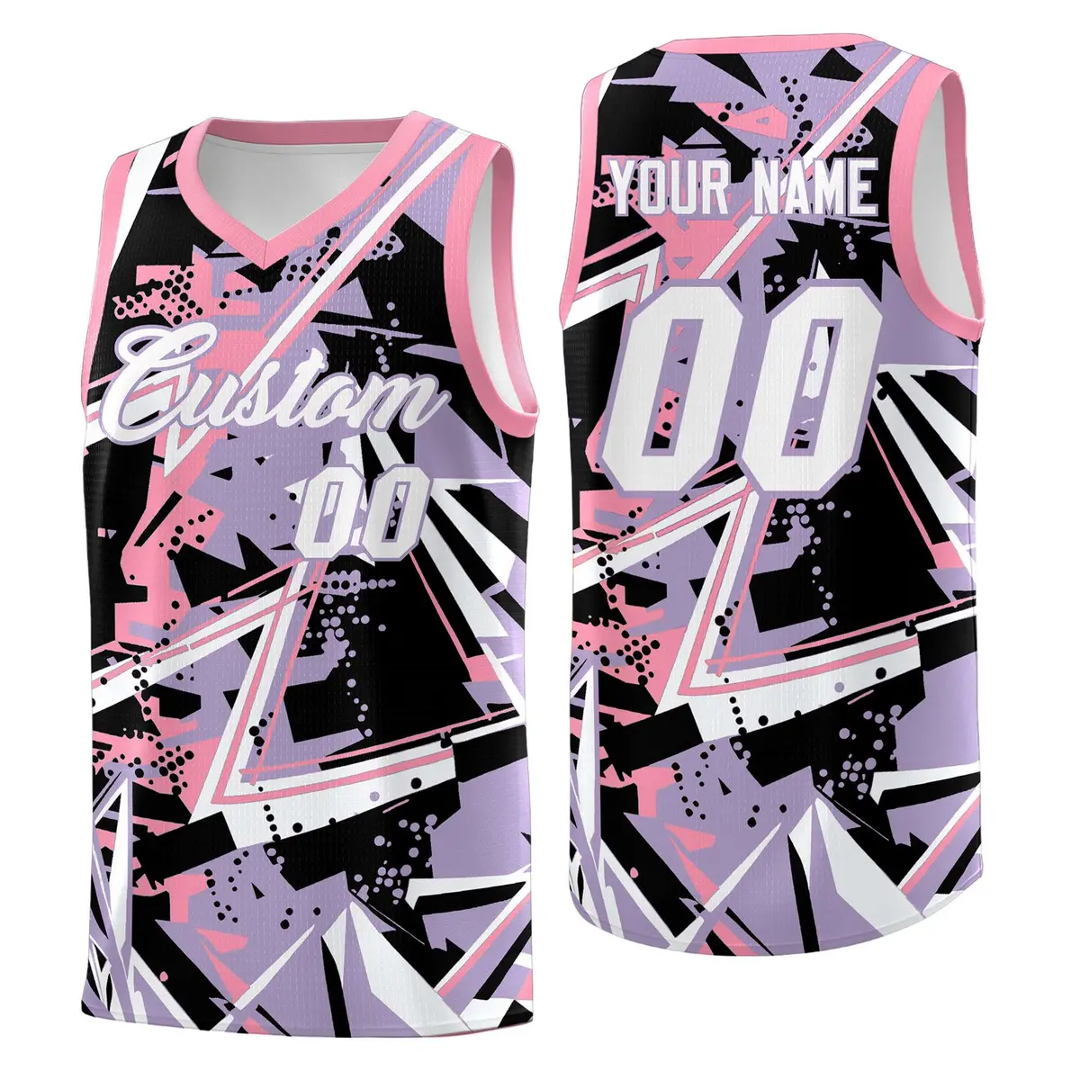 Light Purple Pink Abstract Graffiti Basketball Jersey