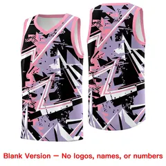 Light Purple Pink Abstract Graffiti Basketball Jersey 6