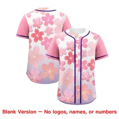 Light Purple Pink Cherry Blossom Graffiti Baseball Jersey 7