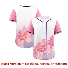 Light Purple Pink Cherry Blossom Graffiti Baseball Jersey 7