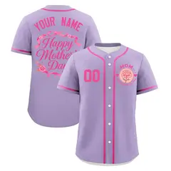 Light Purple Pink Mother's Day Baseball Jersey