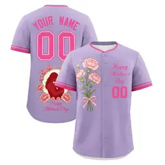 Light Purple Pink Mother's Day Baseball Jersey