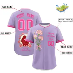 Light Purple Pink Mother's Day Baseball Jersey 2