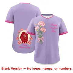 Light Purple Pink Mother's Day Baseball Jersey 6