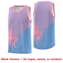Light Purple Powder Blue Sunburst Two Tone Basketball Jersey 2