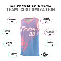 Light Purple Powder Blue Sunburst Two Tone Basketball Jersey 5