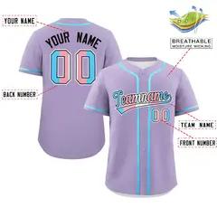 Light Purple Powder Blue Transgender Pride Baseball Jersey 2