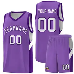 Light Purple Purple Side Design Basketball Jersey