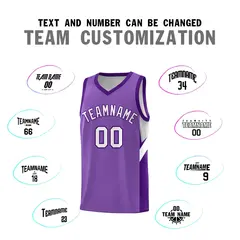Light Purple Purple Side Design Basketball Jersey 4