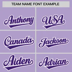 Light Purple Purple Side Flame Outline Baseball Jersey 3