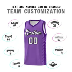 Light Purple Purple Side Symmetrical Line Pattern Basketball Jersey 4