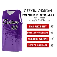 Light Purple Purple Wing Pattern Basketball Jersey 2