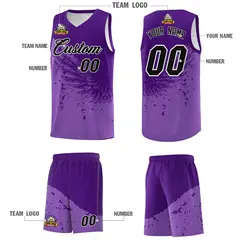 Light Purple Purple Wing Pattern Basketball Jersey 5