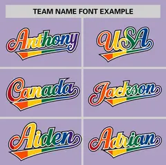 Light Purple Rainbow Pride Month Authentic Baseball Jersey 3