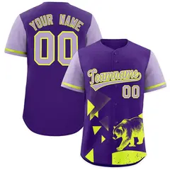 Light Purple Raptor Series Raglan Wrinkle-Resistant Baseball Jersey 1