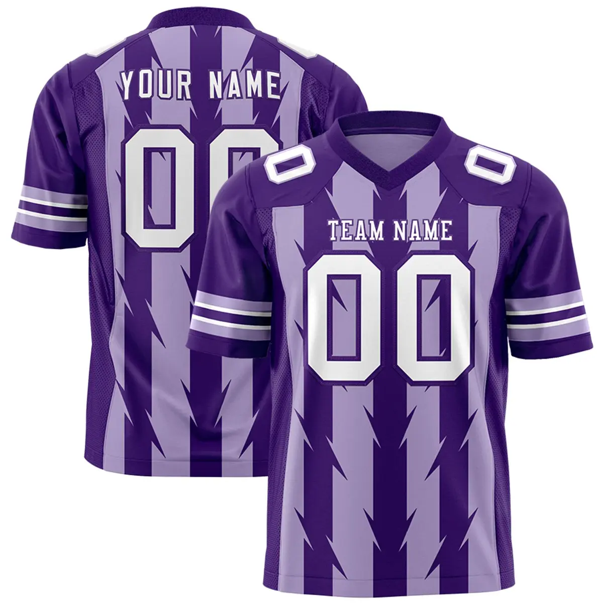 Light Purple Razr Stripe Graffiti Flag Football Jersey