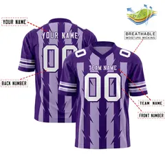 Light Purple Razr Stripe Graffiti Flag Football Jersey 2