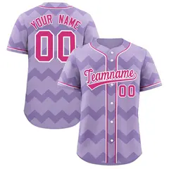 Light Purple Rose Red-White Ripple Baseball Jersey