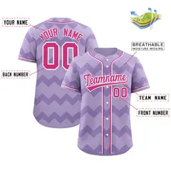 Light Purple Rose Red-White Ripple Baseball Jersey 2