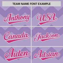 Light Purple Rose Red-White Ripple Baseball Jersey 4