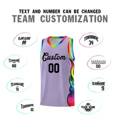Light Purple Side Flame Sports Basketball Jersey 4