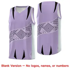 Light Purple Silver Snake Scale Venomous Fang Graffiti Basketball Jersey 6