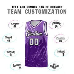 Light Purple Snow Mountain Beast Pattern Basketball Jersey 4