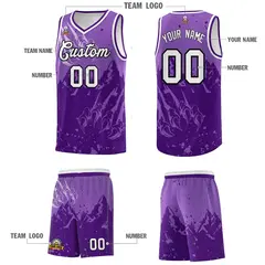 Light Purple Snow Mountain Beast Pattern Basketball Jersey 5