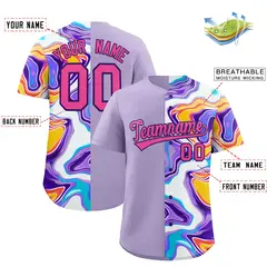 Light Purple Split Fluid Pattern Authentic Baseball Jersey 2
