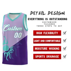 Light Purple Sunburst Two Tone Basketball Jersey 3