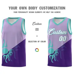 Light Purple Sunburst Two Tone Basketball Jersey 4
