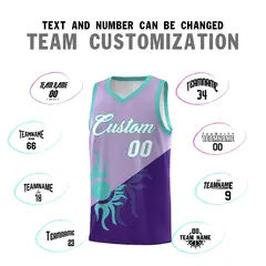 Light Purple Sunburst Two Tone Basketball Jersey 5