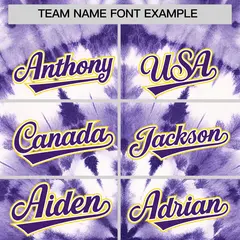 Light Purple Tie-Dye Graffiti Authentic Baseball Jersey 3