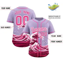 Light Purple Wave Graffiti Pattern Baseball Jersey 2