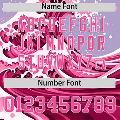 Light Purple Wave Graffiti Pattern Baseball Jersey 4