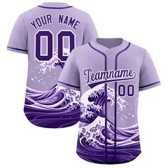 Light Purple Wave Graffiti Pattern Baseball Jersey 1