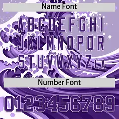 Light Purple Wave Graffiti Pattern Baseball Jersey 4