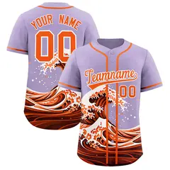 Light Purple Wave Graffiti Pattern Baseball Jersey 1