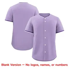 Light Purple White Purple Baseball Jersey 8